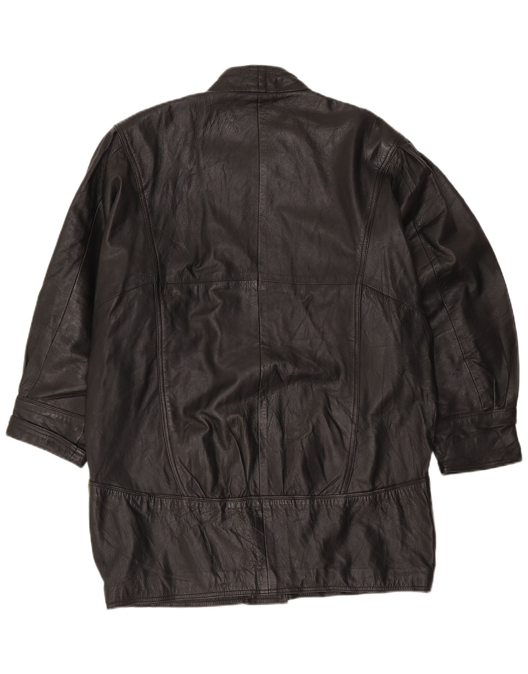 Pierce Arrow Manteau en cuir surdimensionné pour femme EU 42 Grand Noir