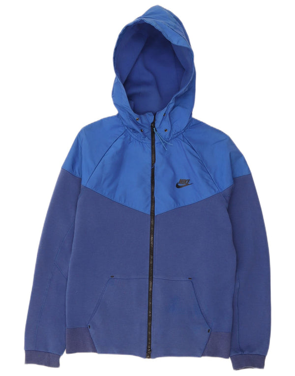 Nike Sweat à capuche zippé pour homme en coton color block Bleu Taille S
