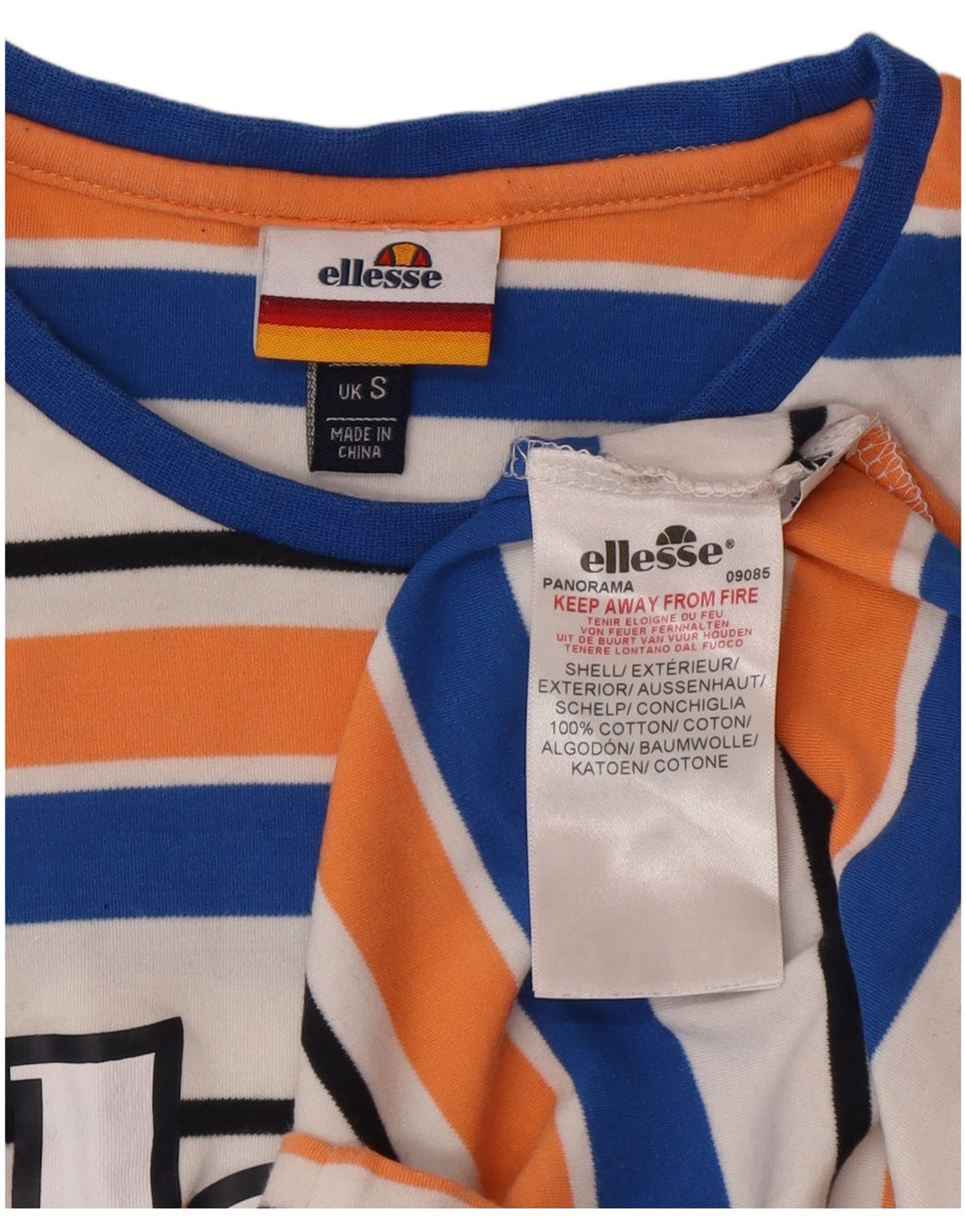 Ellesse T-Shirt Graphique Haut Petit Coton Rayé Multicolore Homme