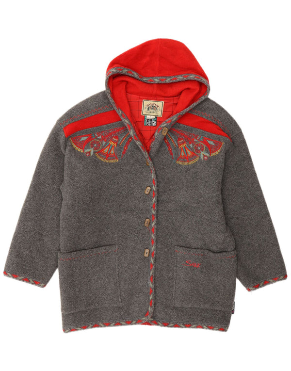 Silvy Manteau coupe-vent surdimensionné en polaire à capuche pour femme UK 10 Petit Gris