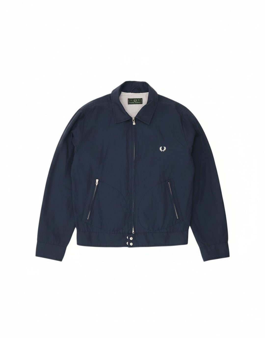 FRED PERRY Veste Bomber Homme UK 40 Large Bleu Marine Coton