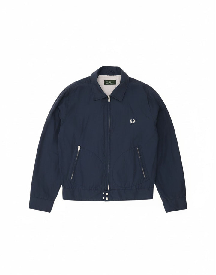 FRED PERRY Veste Bomber Homme UK 40 Large Bleu Marine Coton