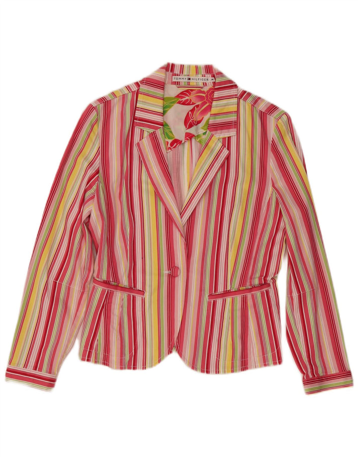 Tommy Hilfiger Veste blazer courte pour femme UK 12 Medium Multicolore Rayé