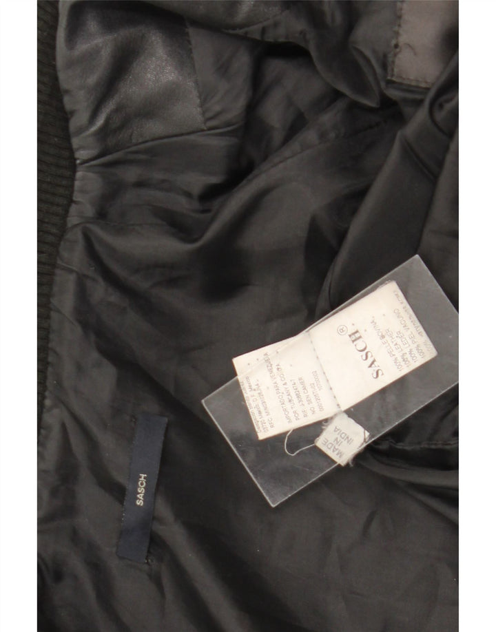 Sasch Veste en cuir courte pour femme UK 14 Noir moyen