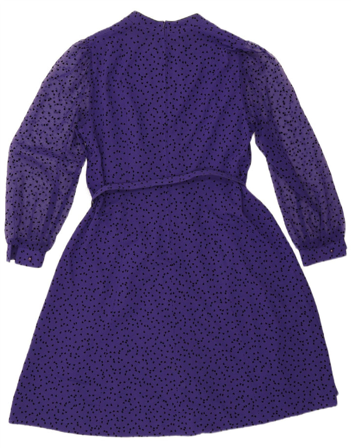 FRANKENWALDER Robe trapèze à manches longues pour femme EU 46 XL Violet à pois