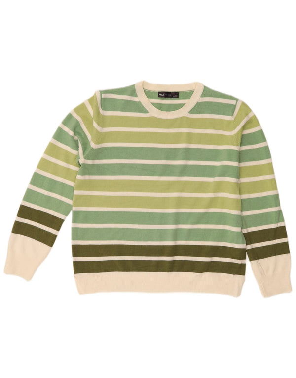 Marks & Spencer Pull ras du cou pour femme UK 14 Grand vert rayé