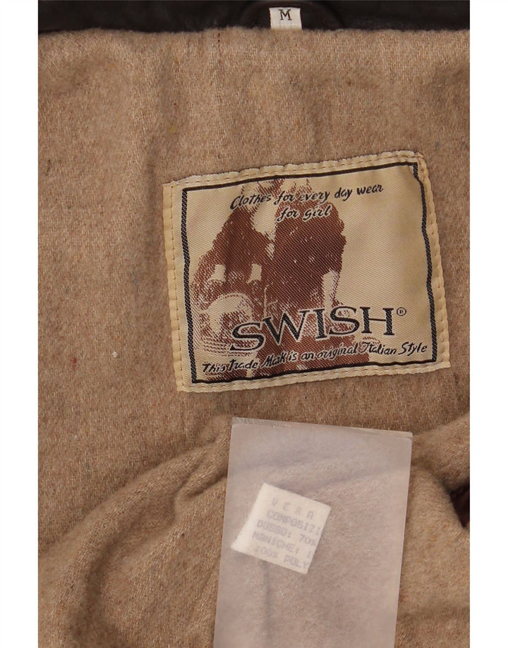 Swish Veste en cuir surdimensionnée pour femme UK 14 Cuir marron moyen