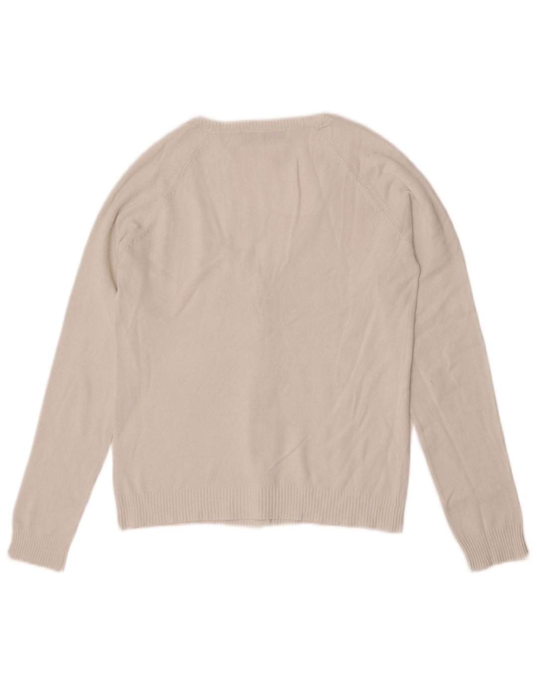 Zara Womens Crop Cardigan Pull UK 12 Moyen Blanc Coton