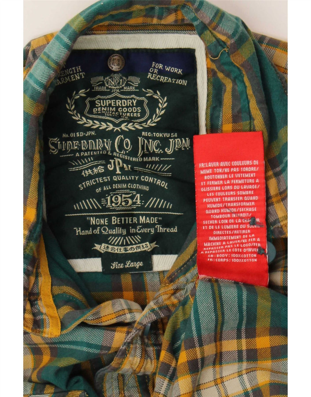 Superdry Chemise En Flanelle Grand Carreau Vert Coton Homme