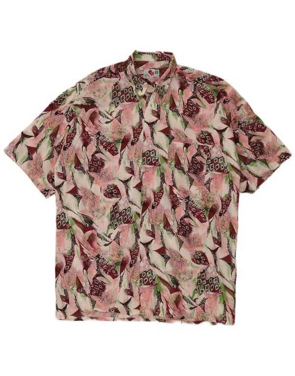 vintage Mens Abstract Pattern Shirt Taille 39/40 Moyen Multicolore