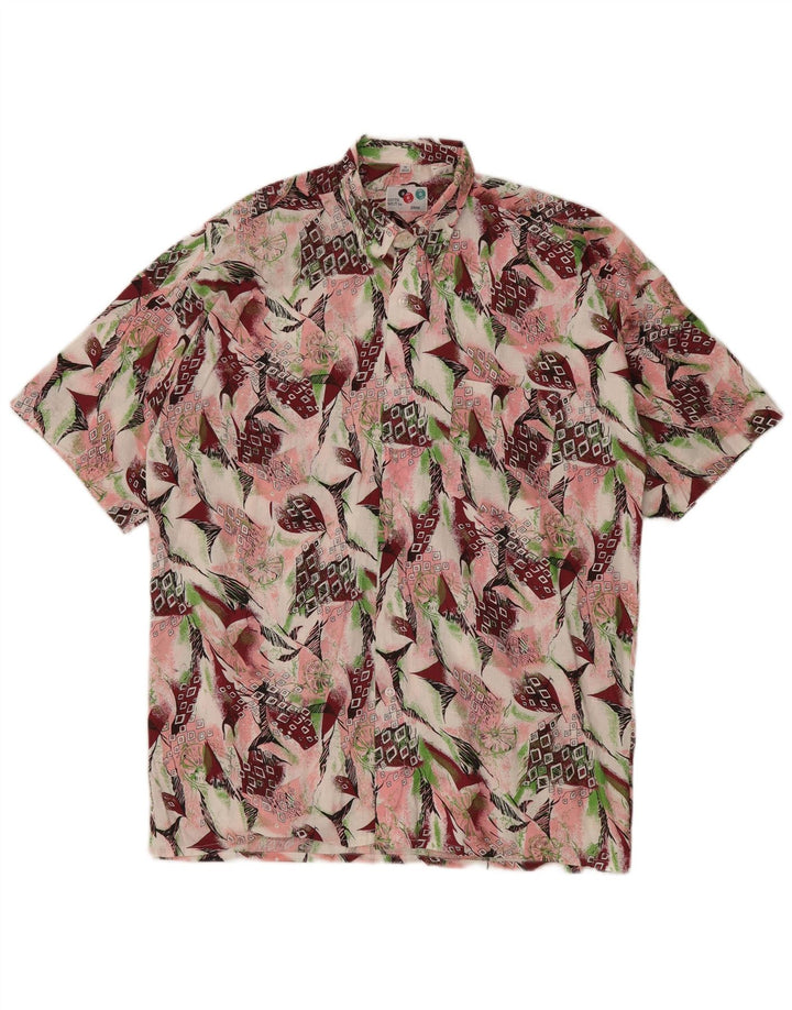vintage Mens Abstract Pattern Shirt Taille 39/40 Moyen Multicolore