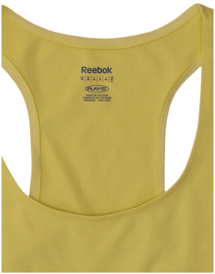 Reebok Débardeur Femme UK 12 Medium Jaune Polyester