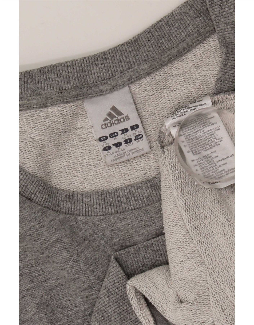 Adidas Sweat-shirt pour femme UK 12/14 Gris moyen en coton