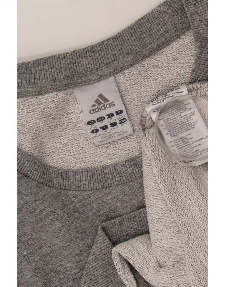Adidas Sweat-shirt pour femme UK 12/14 Gris moyen en coton
