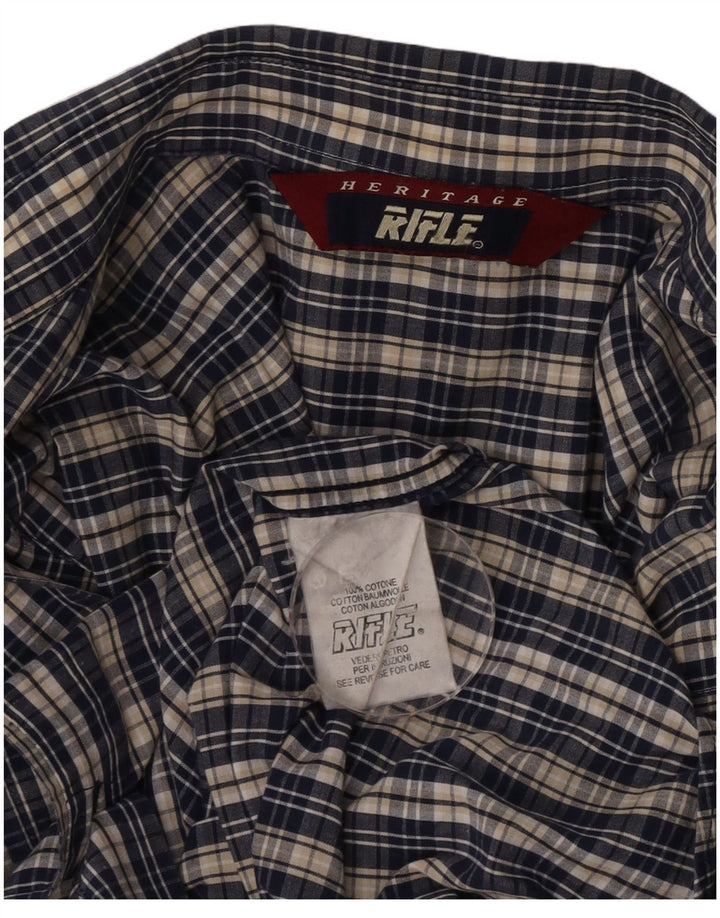 Rifle Chemise Heritage Homme Grand Carreau Bleu Marine Coton
