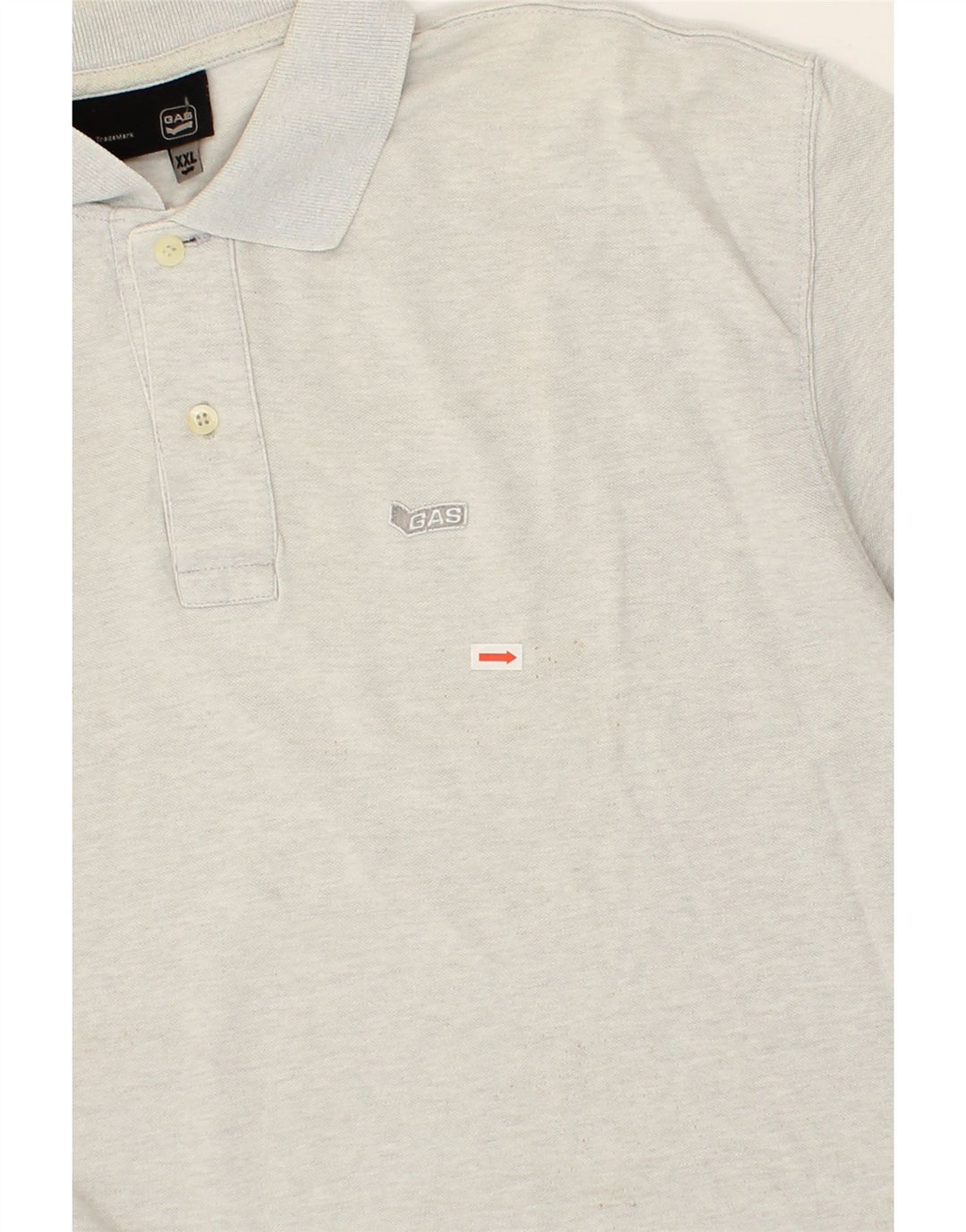 GAS Mens Polo Shirt 2XL Grey Cotton Vintage Gas and Second-Hand Gas from Messina Hembry 