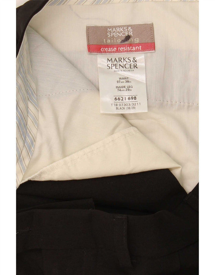 Marks & Spencer Pantalon de costume pour homme W38 L29 Noir Polyester