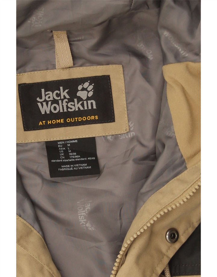 Jack Wolfskin Parka à capuche pour homme UK 36/38 Beige moyen Colourblock