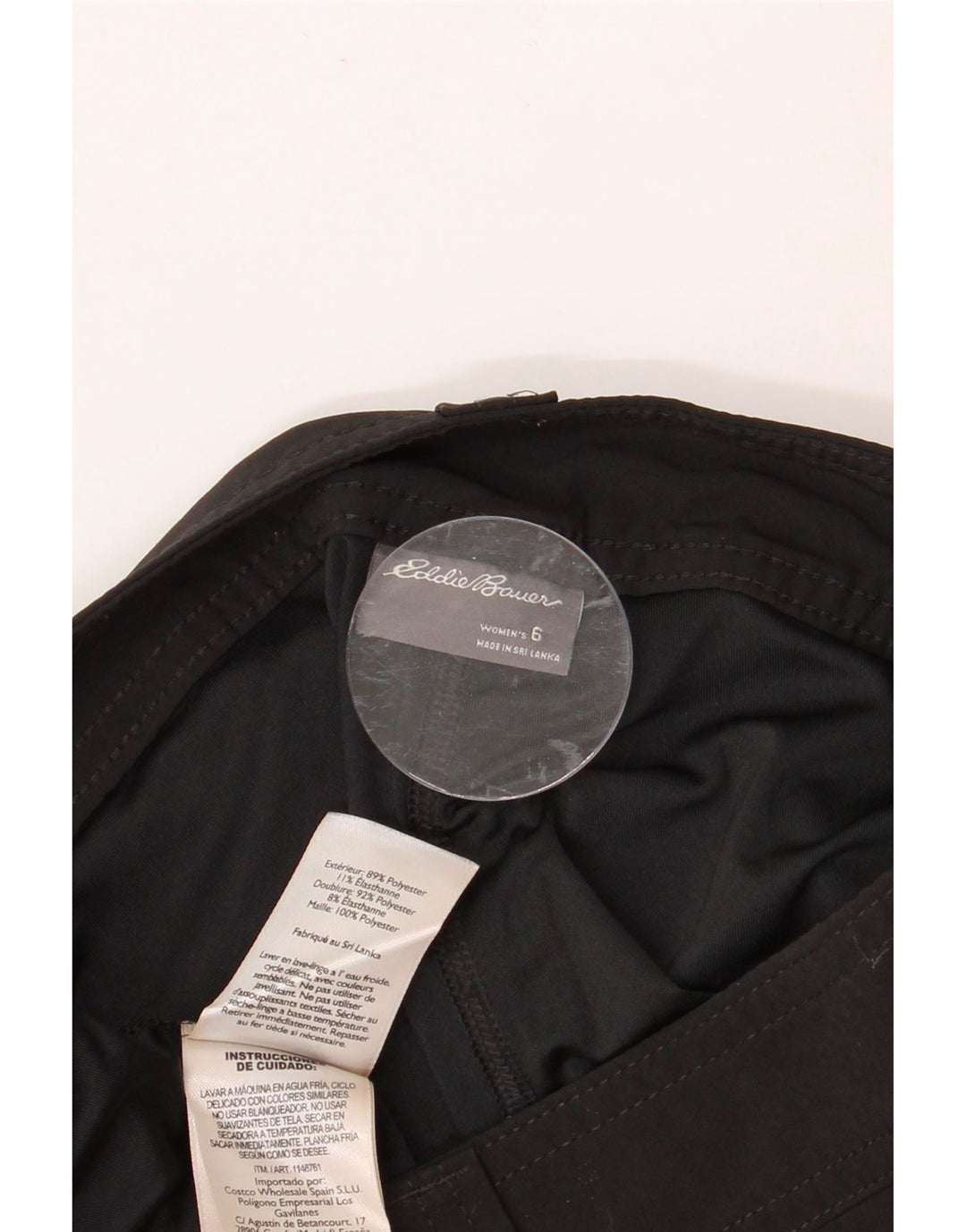 EDDIE BAUER Mini-jupe femme US 6 Medium W32 Noir Polyester
