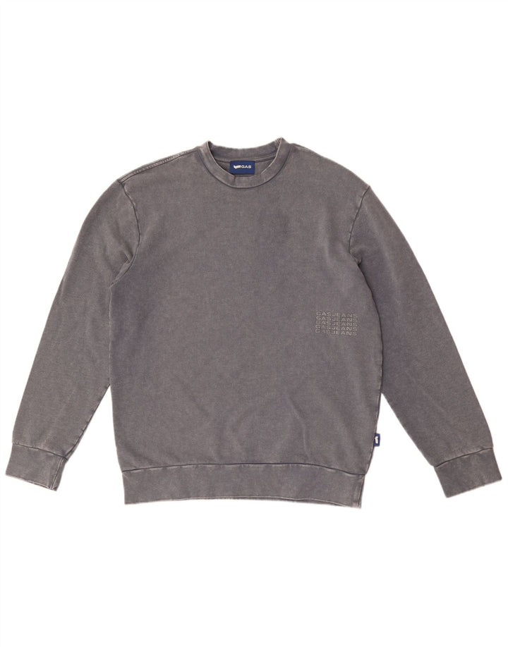 Gas Sweat-Shirt Homme Gris Moyen Coton