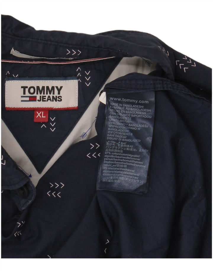 Tommy Hilfiger Chemise à motif abstrait XL bleu marine en coton pour homme