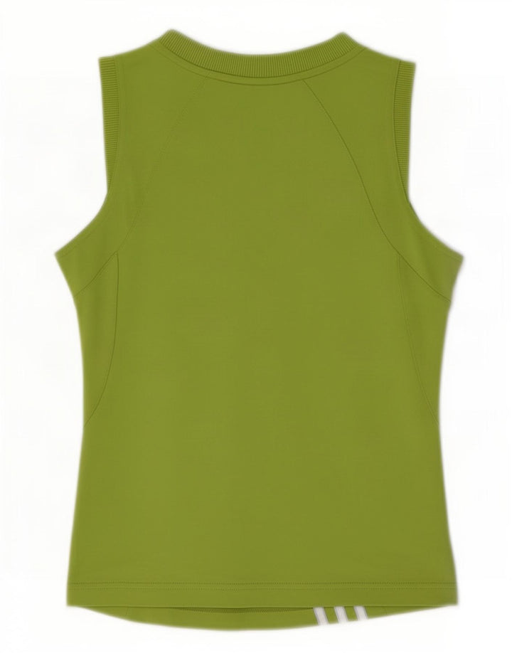 Adidas Débardeur Femme UK 10 Petit Vert Polyester