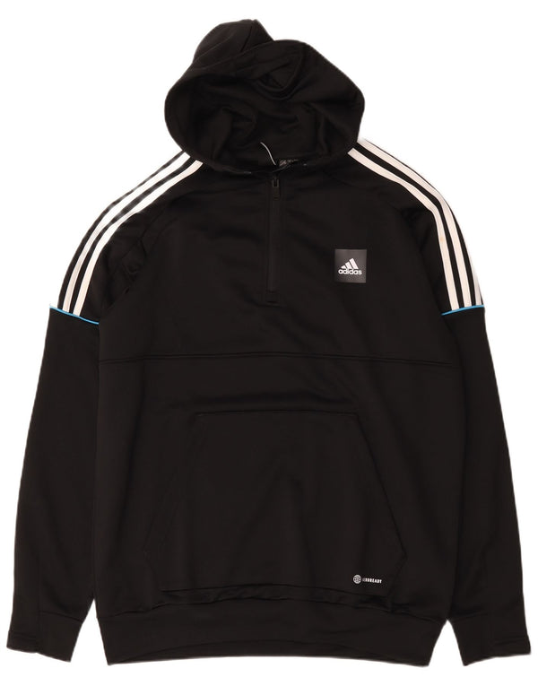 Adidas Homme Aeroready Zip Neck Sweat à capuche Large Noir Polyester