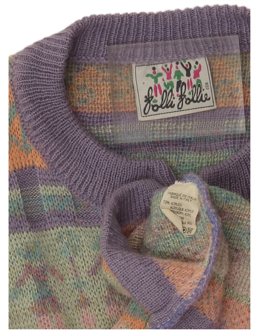 vintage Womens Cardigan Sweater UK 12 Moyen Multicolore Fair Isle