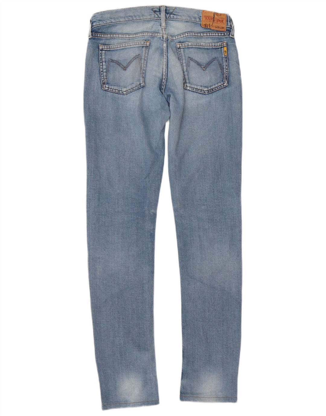 Meltin' Pot Jean slim effet vieilli pour femme W27 L34 Bleu