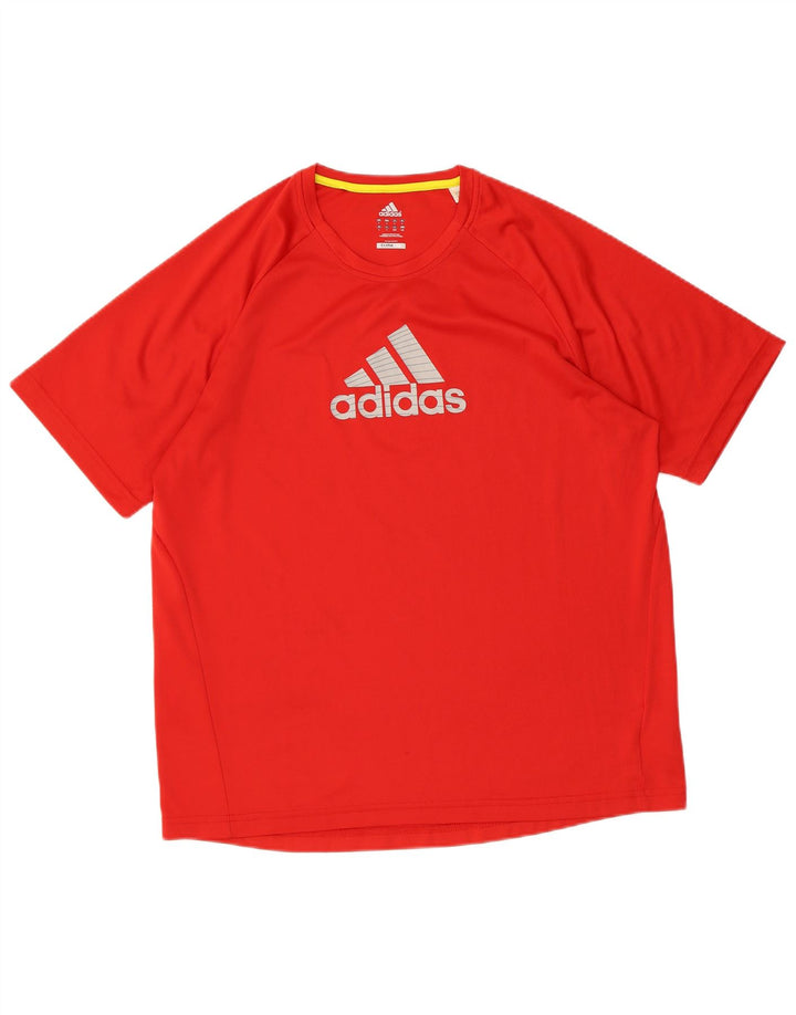 ADIDAS Hommes Climalite Graphic T-Shirt Haut Grand Rouge Polyester