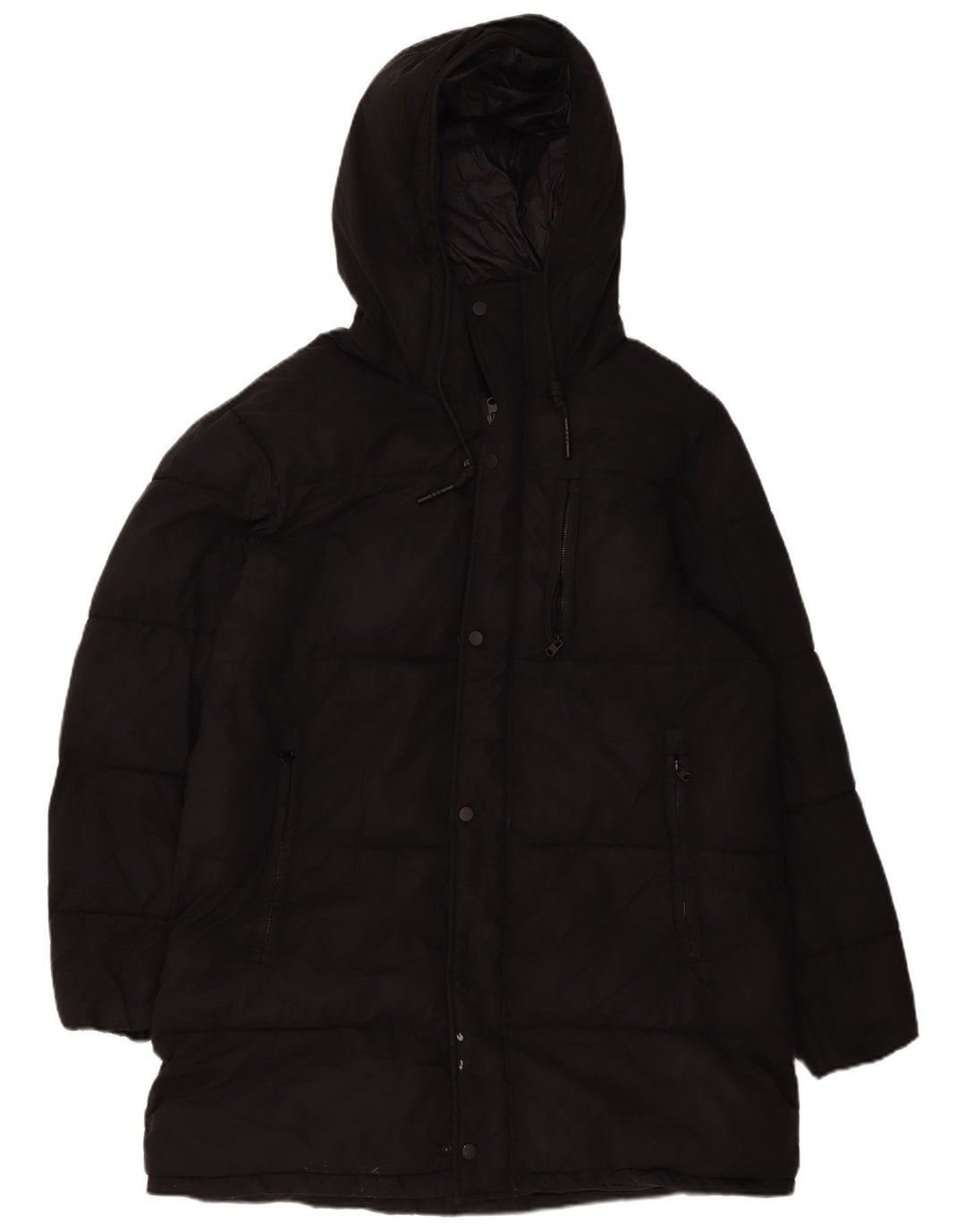 Zara Manteau matelassé à capuche pour homme UK 40 Large Noir