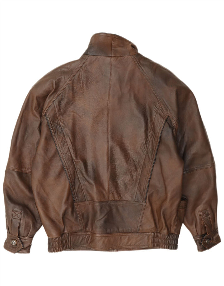 Vintage Womens Leather Jacket EU 40 Medium Brown