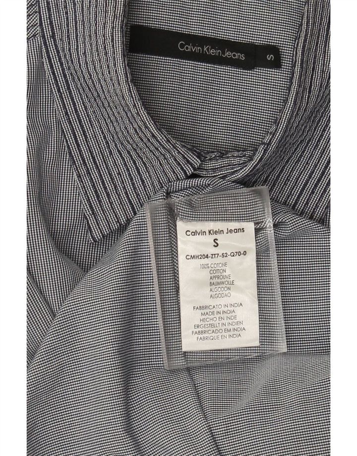 Calvin Klein Jeans Chemise à carreaux pour homme en coton à fines rayures bleues