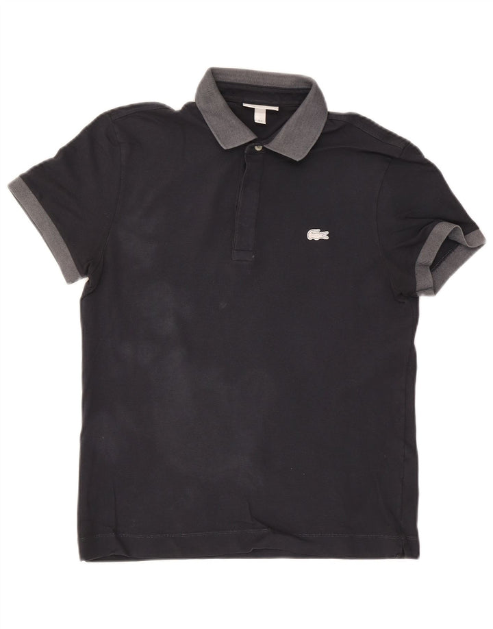 Lacoste Polo coupe classique pour homme Taille 3 Petit Bleu marine Colorblock