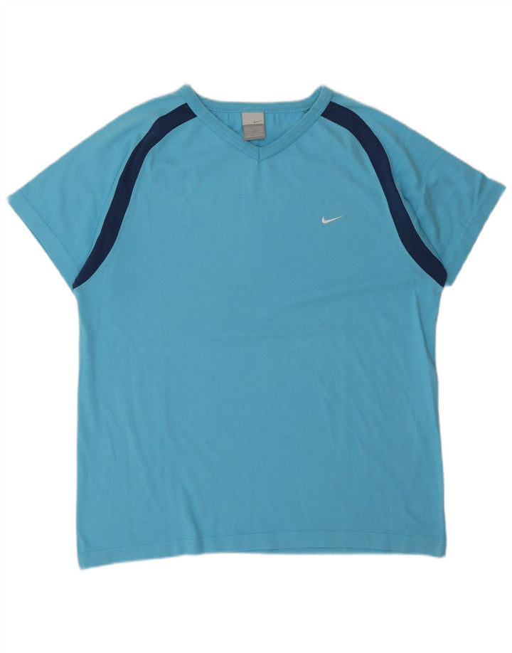 Nike T-Shirt Homme UK 42/44 Large Bleu Colorblock