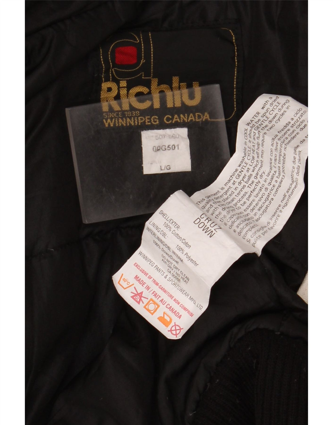 Richlu Veste bomber à capuche pour homme UK 40 Large en coton blanc cassé