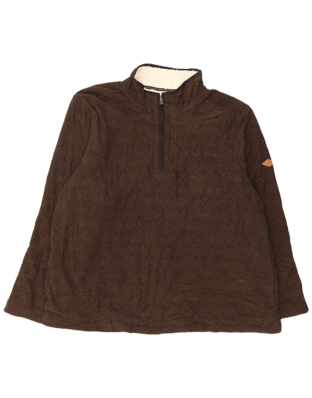 Orvis Sweat-shirt à col zippé pour homme 1/4 Zip 2XL Marron Polyester