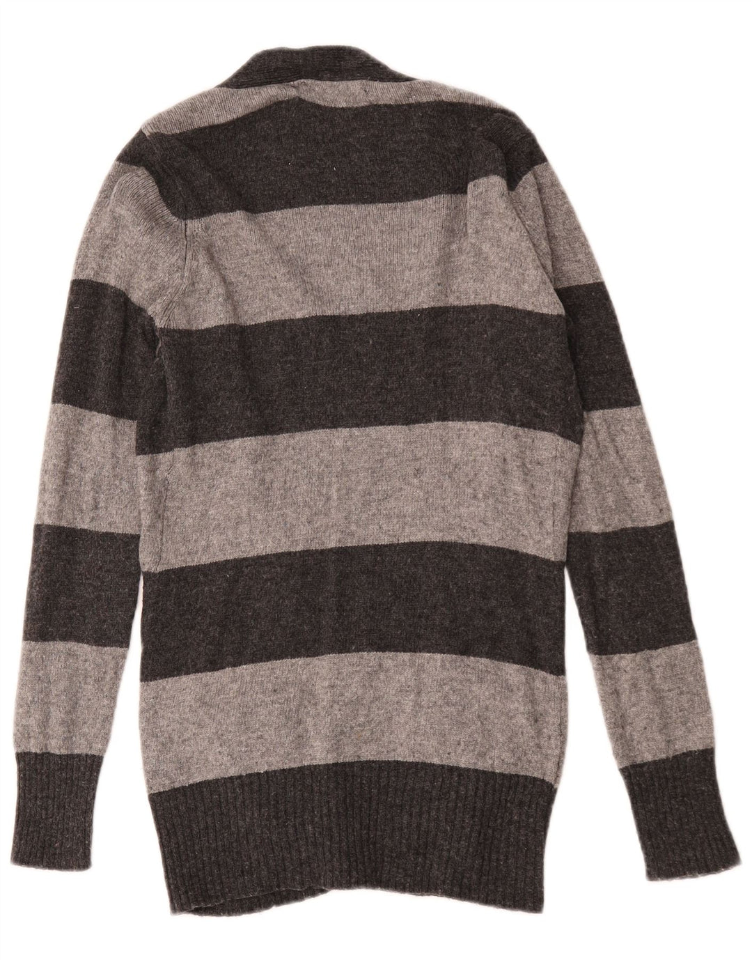 Zara Cardigan pour femme en rayonne rayée gris moyen UK 12