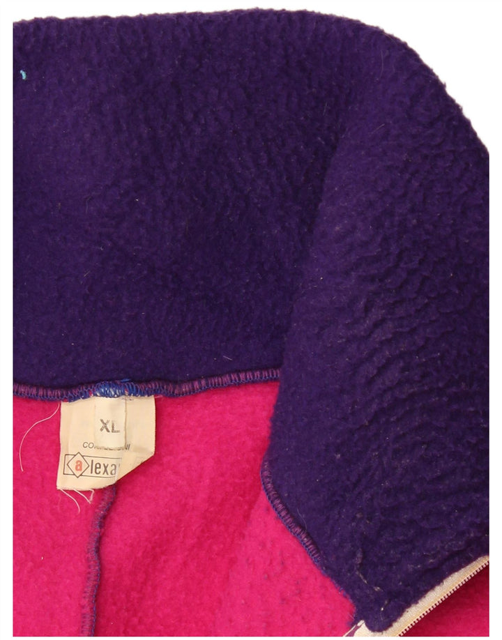 ALEXANDER Pull polaire à col zippé pour homme XL Violet Colorblock Polyester