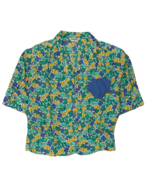 MARKWALD Chemisier court à manches courtes pour femme IT 42 Vert moyen floral