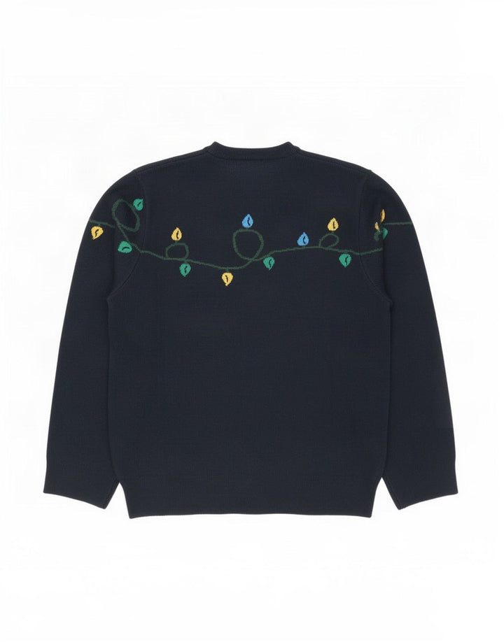 Marks & Spencer Pull à col rond pour homme, grand, bleu marine, Noël