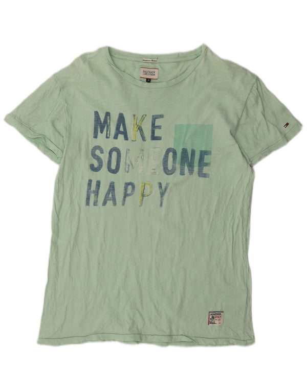 Tommy Hilfiger T-Shirt Graphique Homme Vert Moyen Coton