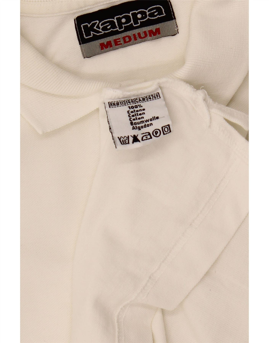 Kappa Polo à Manches Longues Homme Blanc Moyen Coton