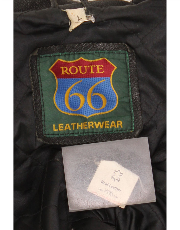 Route 66 Veste en cuir pour homme UK 40 Grand cuir noir