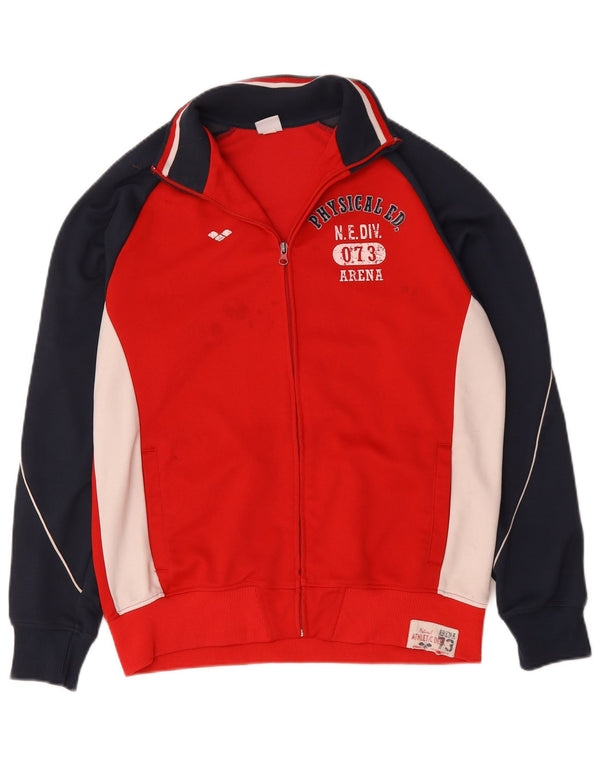Arena Veste de Survêtement Graphique Homme Large Rouge Colorblock Coton