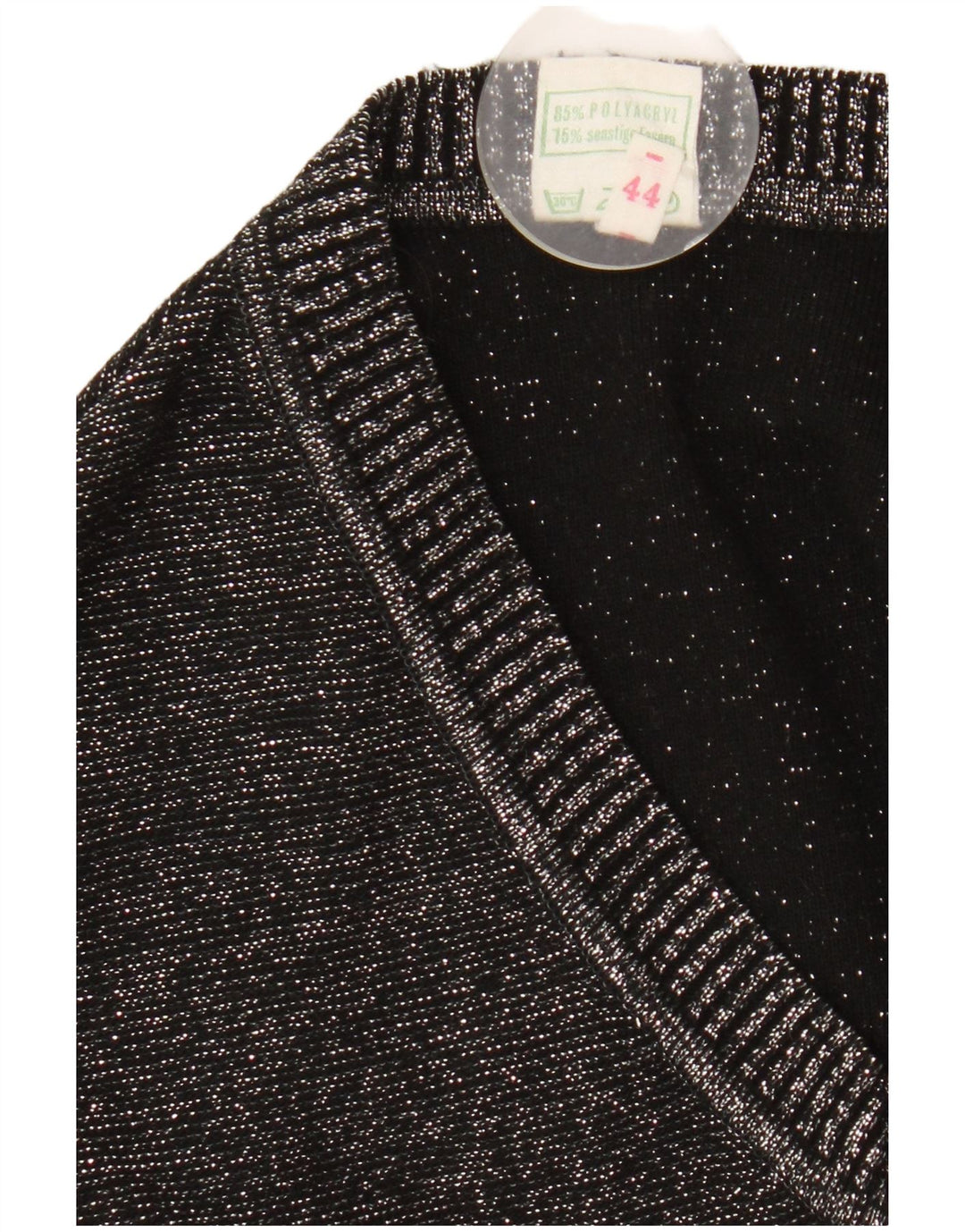 Vintage Femme Gilet Débardeur IT 44 Gris Moyen Moucheté Polyacrylique