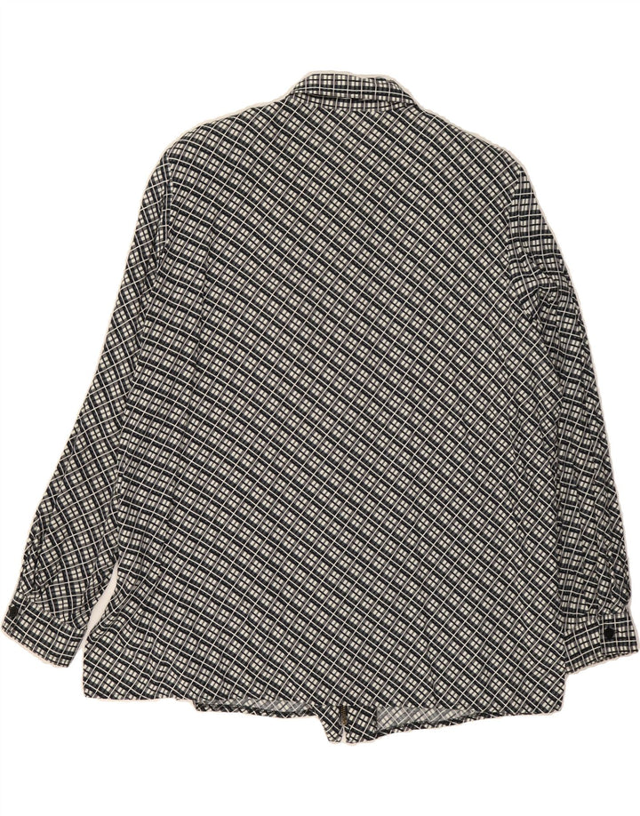 GERRY WEBER Womens Oversized Shirt Blouse IT 44 Medium Black Check Viscose Vintage Gerry Weber and Second-Hand Gerry Weber from Messina Hembry 