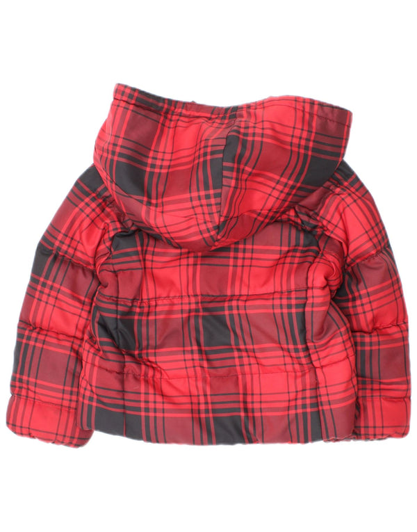 Polo Ralph Lauren Veste matelassée à capuche pour fille 2-3 ans Rouge à carreaux Polyester