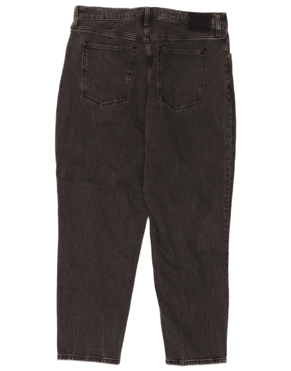 Abercrombie & Fitch Jean mom fuselé pour femme US 14 XL W32 L27 Noir