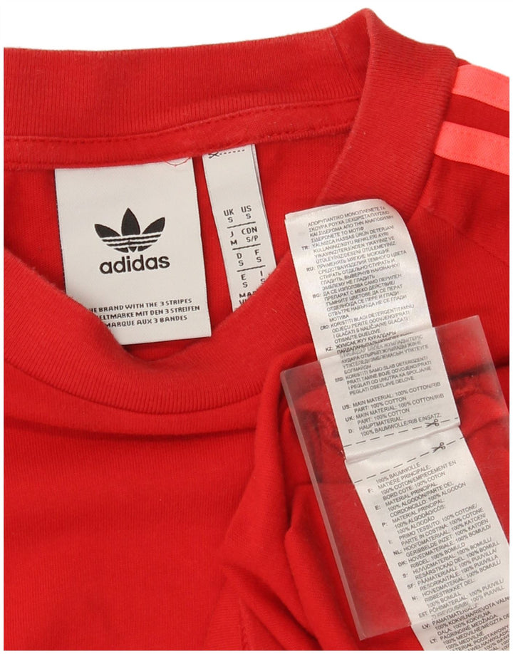 Adidas Haut à manches longues pour homme Petit coton rouge